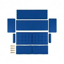 67.7'' 3 Seater Sofa Couch For Living Room, Modern Sofa,Small Couches For Small Spaces,Upholstered 3-Seater Couch For Bedroom, Apartment, Home Office, Tool-Free Assembly - Blue - View 8