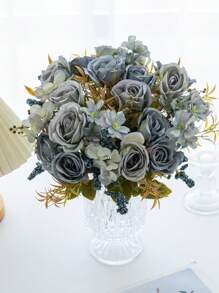 1PC/3PCS 人造花-玫瑰、丝绸玫瑰、假植物、家居、餐厅、客厅、户外花园装饰、插花艺术、摄影道具、秋季、春季、花瓶、花墙、花环、新娘花束、婚礼装饰、DIY 花环材料、生日派对装饰材料、家居装饰配件、情人节。