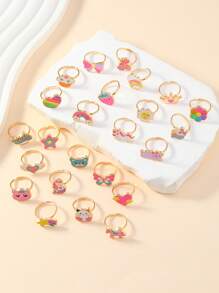 36 件/24 件/12 件锌合金环，3D 雕塑设计，可调节开口，油画技术，色彩持久，庆典礼品盒包装，日常穿着和化妆派对的散装包装