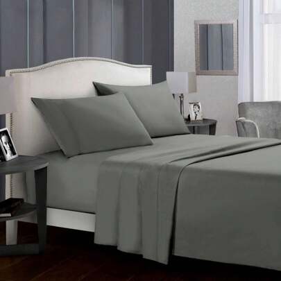 Farfallarossa Solid Color Polyester Bed Sheet (1 Piece) - High-Quality Material, Elegant Design, Soft And Comfortable, Creates A Luxurious Resting Experience, Suitable For Various Bed Types.