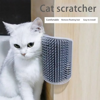 1pc Cat Corner Hair Scrubber Brush Comb Massager Cat Corner Hair Scraping Friction Pet Beauty Products Face Cleaning Itching Scraper
