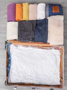 11 件套/套件 10 个透明真空压缩储物袋，带 1 个手动泵，节省空间的密封储物袋，适用于衣服、床上用品、枕头、毛绒玩具、被子、毯子、厨房用品、围巾、鞋子、旅行配件，节省空间的储物袋，防尘密封家用储物搬家整理袋