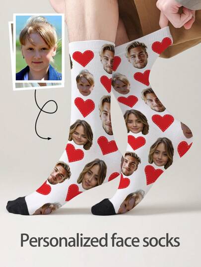 1 Pair Custom Face Socks, Custom Photo Sock, Custom Printed Socks, Personalized Funny Face Socks, Custom Picture Socks, Put Any Face On The Socks, Anniversary Gift, Valentine Gift, Birthday Gift, Wedding Gift, Mother's Day Gift,Dawg,Colorful,Cute,Adorable,Contracted,Funny,Custom,Unique,Customized,Personalized,Ideal Gifts For Him,Ideal Gifts For Her,Boyfriend,Girlfriend,Family,Friends,Grandparents,Her