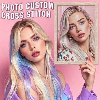 Photo Custom Cross Stitch Full Kits 11CT Printed Canvas DIY Hobby Embroidery Complete Design Material Package Handmade Craft Stamped Pattern Personalized Gift