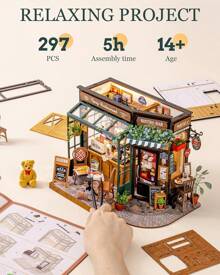 Rolife Tipsy Restaurant DIY Miniature House Kit 1:18 Coffe & Bar Dollhouse  Model Kits Miniature Dolls House Kit For Adults Mini House Home Desk Bookshelf Decoration - Multicolor - View 7
