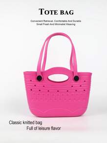 EVA防水橡胶沙滩包，户外运动便携手提包，旅行船游泳手提包，可拆卸肩带，双顶部手柄，可手提或肩背 - 彩色 - 查看 10