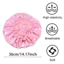 Silky Satin Sleep Bonnet For Women With Adjustable Bow Ties - Luxurious Hair Protection Cap For Curly/Natural Hair, Multi-Color Options, Soft Nighttime Hair Care Essential,Bonnet,Shower Cap,Hair Products And Accessories For Barber Salon Beauty Travel Essentials