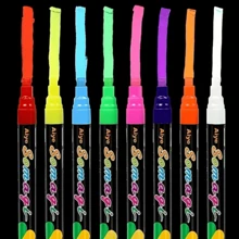 Set da 7 pezzi, include 6 pennarelli per lavagna liquida colorati e 1 spugna cancellabile, colori vivaci, lavabili, a base d'acqua, con punte reversibili, adatti per adulti per uso in ufficio, ristorante, lavagna o forniture scolastiche, ritorno a scuola
