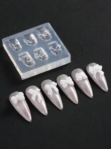 1 Stück 3D Schleifen-Nagel-Schnitzform, Relief Schleifenmuster Design Vorlage, DIY Nail Art Ausformungswerkzeug, Nagelzubehör, Nagelwerkzeuge, Nail Art Werkzeuge, Schulanfang, Nägel, Nagelwerkzeuge für Aufklebe-Nägel