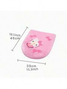 Sanrio Hello Kitty 3pcs Bathroom Set: Soft & Absorbent Carpet, Contour Mat & Toilet Seat Cover - Cozy Polyester Blend For Comfort & Style, Sanrio Bathroom Decor Fall Decor