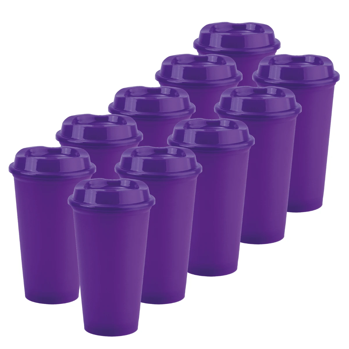 Paquete 10 Vasos Reusables Cafeteros Tipo Star 16 Oz Bebida Caliente