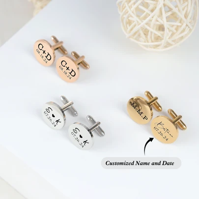 Gemelos personalizados con grabado, gemelos de boda personalizados, gemelos con nombre, gemelos para el novio, gemelos personalizados, regalo para padrinos de boda, regalo de boda