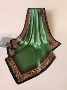 1pc Women's Elegant Vintage Leopard Print 90cm Square Scarf, Versatile Bandana, Headband, Hair Scarf Suitable For Casual And Street Outfit - Multicolor - View 4