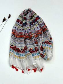 Khăn choàng in họa tiết đơn giản dành cho nữ, khăn choàng thời trang mùa xuân/hè mới, khăn choàng chống nắng đi biển, khăn choàng cho phụ nữ. - Nhiều màu - Xem 3