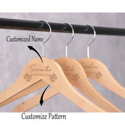 Personalized Wedding Hangers, Custom Name Engraved Wooden Hanger, Bridesmaid Gifts, Groomsman Proposal, Wedding Hangers, Maid Of Honor Gifts, Custom Wooden Bridesmaid Hanger Couple Gift For Wedding, Engraved Groomsman Hanger,Home Harmony