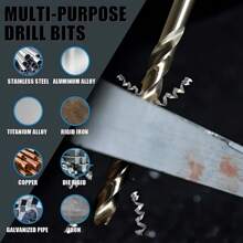 [13 Pcs Cobalt Drill Bits] 13 Pcs Metric Cobalt Twist Drill Bits For Stainless Steel And Hard Metal (1.5mm-6.5mm)