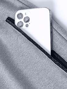 1pc Men's Casual Pants For Autumn/Winter, Soft & Comfortable Fabric, Reflective Leg Hem And Zipper Pockets, Suitable For Running, Daily Training And Casual Outings - Light Grey - View 7