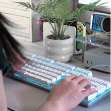 HP GK400F Mechanical Keyboard Gaming Dedicated Wired E-Sports Green Axis Black Axis Tea Axis Red Axis Lol Chicken Eating Laptop Desktop Computer Office Men's And Women's Metal Panel Ergonomic Full Button No Punch Cold Light Effect White Blue Light Black Mixed Light USB Interface - Multicolor - View 6