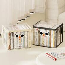 Book Storage Box Student Classroom Home Dust-Proof Transparent Foldable Book Bag Desktop Old Book Sorting Artifact