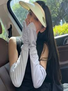 Unisex Breathable Sunscreen Arm Sleeve, Horseshoe-Shaped Gloves, Summer Driving Sleeves UV Protection, Quick-Dry Outdoor Driving Gloves
