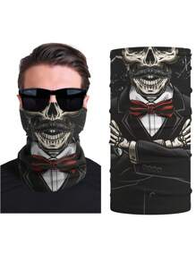 Outdoor Sports Skeleton Pattern Multifunctional Neck Gaiter, Face Mask, Headband - UV Protection, Breathable, Warm, Windproof, Suitable For Fishing, Cycling - Multicolor - View 5