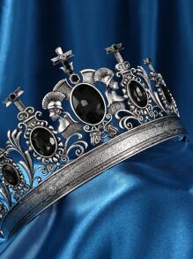Unisex Gold King Queen Neutral Crown, Medieval Crown, Medieval Renaissance Men Costume, Prince Princess Crown For Birthday, Halloween Cosplay Headpiece - Multicolor - View 5