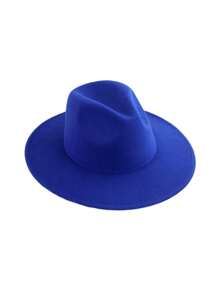 1pc Unisex Solid Color Felt Wide Brim Hat, Retro British Style Teardrop Crown Flat Brim Fedora Hat, Fashion Versatile European & American Large Head Circumference Bowler Hat, Suitable For Holidays, Gatherings, Parties, Daily Wear - MZ1460 - View 5