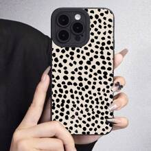 Étui de téléphone à motif à pois noirs en matériau TPU mignon compatible avec iPhone 16 15 14 13 1211 Pro Max cadeau pour anniversaire, mère, famille, amis, petit ami, petite amie - Noir - Voir 5