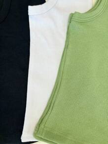 Kit 3 American Summer Blogger Tank Tops - 薄荷綠 - 查看 3