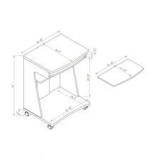 Utility Cart Microwave Cart Kitchen Cart Computer Cart One Gliding Shelf Two Shelves Rounded Corners Mobile On Rolling Castor Wheels Mahogany Color - 紅木如圖 - 查看 5