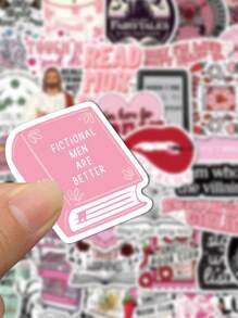 SCXXBSW 50pcs Romantic Reading Cartoon Graffiti Stickers Decorative Water Cups Notebook Luggage Waterproof Stickers - Multicolor - View 6