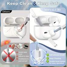 Soft Silicone Protective Case With Lanyard And Cleaning Kit Compatible With Airpods Pro 2nd Generation, Comprehensive Protection Compatible With Airpods Pro 2 - White - View 7