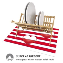 1pc Polyester Kitchen & Dining Mat, Pink Heart Pattern, Multipurpose Drip Mat For Countertops, Coffee Machines & Tablecloths, Decorative Home Accessory - ZWWLSD005 - View 3