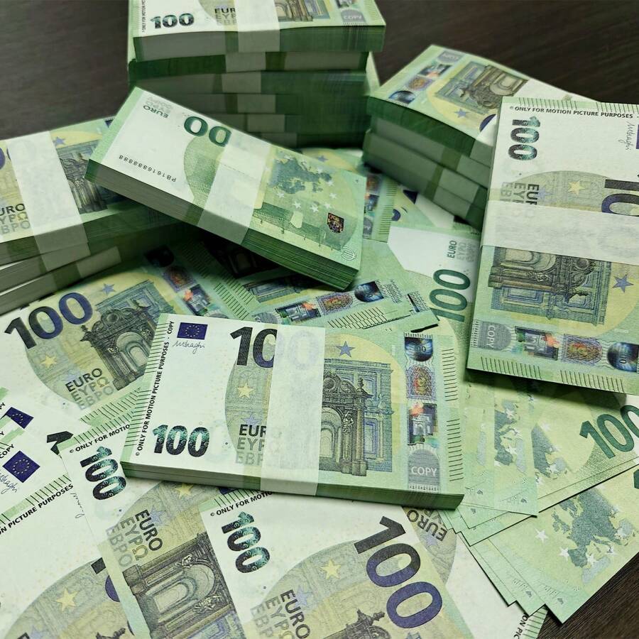 100 piezas 11*6cm Fajos falsos de 100 €, 100 piezas 14*8cm Fajos grandes de 100 €, 20 piezas 3*1.2cm Mini fajos de 100 €, mejores réplicas/simulacros de moneda para videos musicales, fiesta de viaje, fotos de fiesta de cumpleaños, fotografía de cine, bromas a familiares y amigos, billetes falsos de 100 € que parecen reales, juegos y juguetes para fiestas