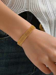 18K镀金时尚欧美风编织蛇骨链手链 - B - 查看 6