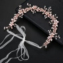 欧美跨境珍珠头饰 婚纱摄影纯手工合金花朵头饰 新娘发饰