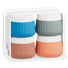 GGGold 4pcs [TSA]Approved Silicone Travel Containers Set, Leak-Proof Cream Jars With Transparent Bag, For Face Body Hand Lotion Skincare.Suitable For [ Travel]  And Shipping Seasons