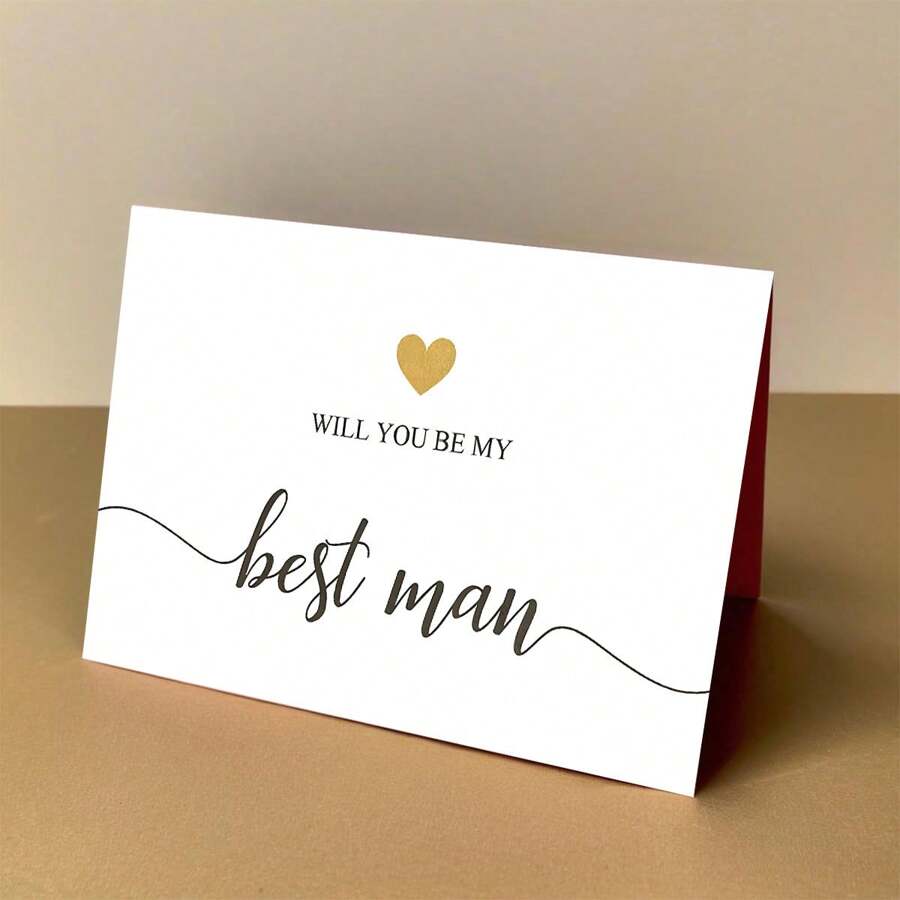 1pc Wedding Card For Groomsman, 