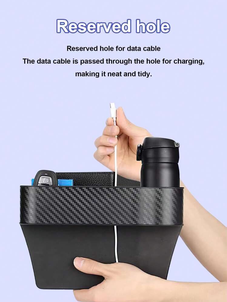 Car Seat Gap Storage Box - Large Capacity Design, Convenient Access, Prevents Items From Falling, Easy Installation, Suitable For Most Sedans, SUVs And Trucks - Perfect For Driver And Passenger Seats, Easy To Use, Keeps Car Interior Tidy, Car Seat Gap Storage Box, Armrest Storage Box, Practical Phone Holder - Multicolor - View 4