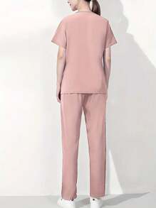 Uniformes  femeninos, batas blancas largas, uniformes de laboratorio - Rosa - Ver 2