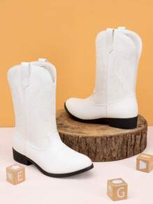 Kids Cowgirl Cowboy Western Boots Girls Mid Calf Riding Shoes Little Kid/Big Kid - White - View 5