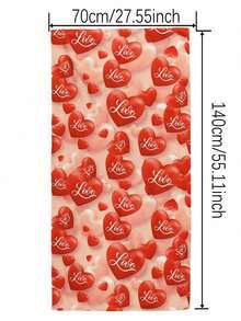 1pc Heart Pattern Digital Printed Beach Towel