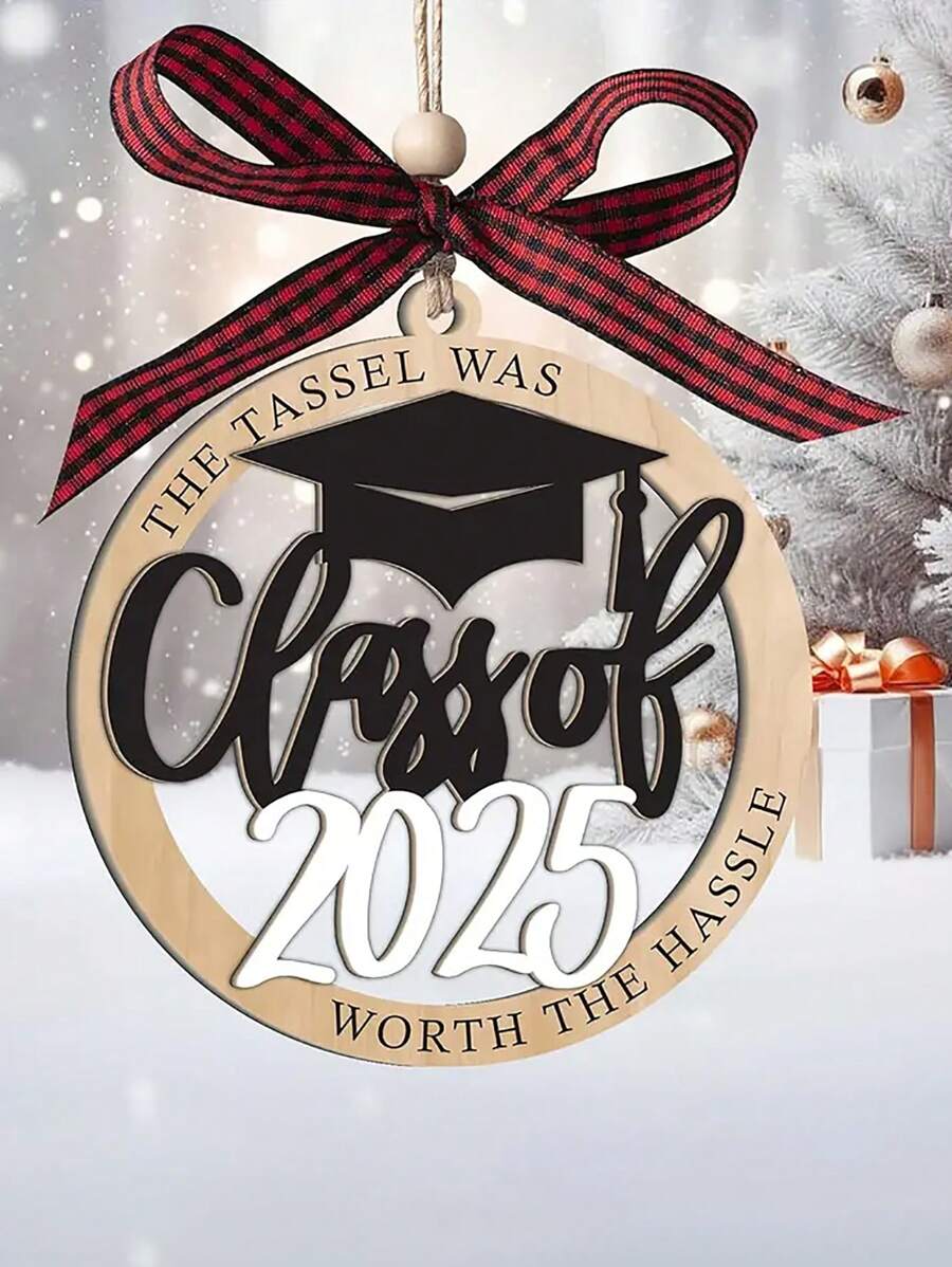 1 件现代 3D 毕业礼物 2025 制造木质大学和大学主题便携式大学开学礼物与毕业派对装饰