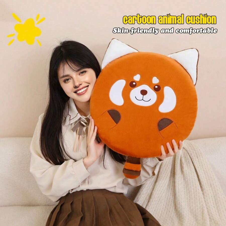 15.75*15.75*1.5in New Red Panda Koala Seal Memory Foam Cushion Pillow, Protects The Buttocks, Warms Up When Sitting, Office Cushion, Futon Mat, Comfortable Fabric, Soft And Skin-Friendly, Not Tired After Sitting For A Long Time, Full Filling, Living Room And Bedroom Sofa Decoration