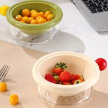 1 chiếc giỏ thoát nước hai lớp, giỏ rửa trái cây và rau củ mini dễ thương cho nhà bếp, đĩa đựng trái cây thanh lịch cho phòng khách - Nhiều màu - Xem 4