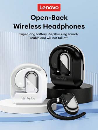 Lenovo 联想 XT68 蓝牙耳机，挂耳式，高品质音频，360° 空间声音，音乐和游戏低延迟，带麦克风的高清通话，开放式舒适佩戴，超长电池寿命，适合运动、商务、学习