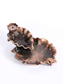 1 szt. Kreatywny japoński styl Zen Podwójna warstwa Kadzidełka, Miedziany Kolorowy Lotos Staw Żaba Kadzidło Backflow Burner, Unikalny Design Do Ciągłego Zapachu, Nadaje Się Do Medytacji, Jogi, Wystrój Domu