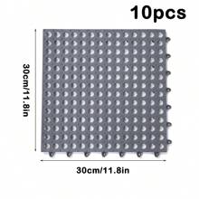 10 件互锁 PVC 地垫，30cmx30cm，防水防滑，浴室排水垫，淋浴房瓷砖地毯，可定制，防滑/防潮/防水/防污，家居浴室装饰，夏季返校季