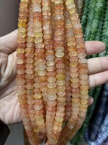 50/100pcs 5mm X 8mm Imitation Jade, Agate, Abacus Beads, Loose Beads, Wheel Beads, Spacer Beads For DIY Jewelry Making, Bracelets, Keychains, Necklaces, Crafts Decoration, Colorful Beads Material To Inspire Your Creative Designs