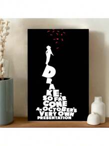 Cuadro de 1 pieza con carátula del álbum "So Far Gone" de Drake, diseño en blanco y negro con corazones rojos, decoración ideal para la habitación y un regalo pensado para los amantes de la música, perfecto para la decoración de la habitación. 1 pieza de pintura en lienzo con marco de madera, grosor 2.25cm/0.9 pulgadas, decoraciones de San Valentín para el hogar, San Valentín, Año Nuevo, decoración del hogar como regalo, decoración estética de la habitación, arte de decoración de pared, regalo perfecto, decoración de pared de otoño e invierno, decoración de la sala de estar, decoración del dormitorio, decoración de la cocina, decoración de la entrada, decoración del baño, pintura de pared directa, póster de pintura de pared de alta calidad, decoraciones de Pascua para mujeres - Multicolor - Ver 1